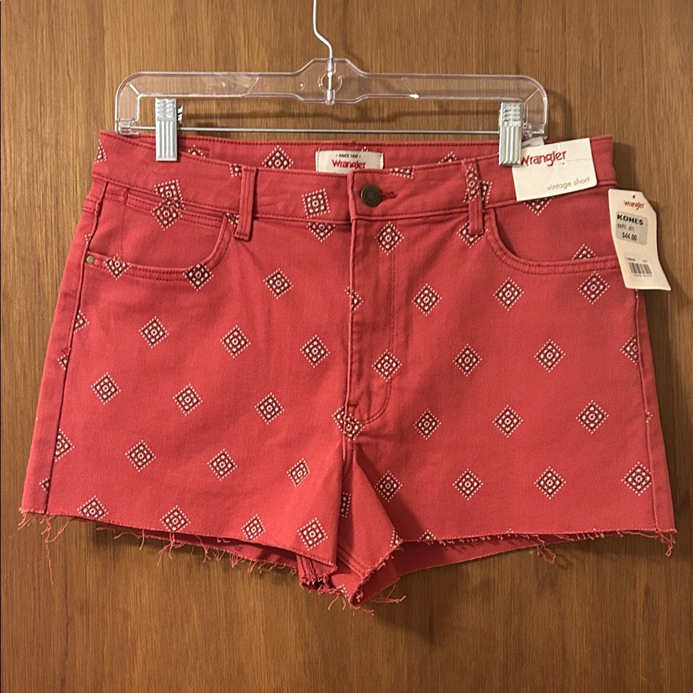 Wrangler Women's Geometric mid rise vintage Jean Shorts